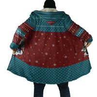 Christmas Guitar Cloak with Santa Hats Trees Snowflakes and Musical Pattern - Wonder Print Shop