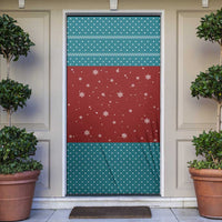 Christmas Guitar Door Cover with Santa Hats Trees Snowflakes and Musical Pattern - Wonder Print Shop