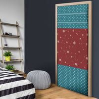 Christmas Guitar Door Cover with Santa Hats Trees Snowflakes and Musical Pattern - Wonder Print Shop