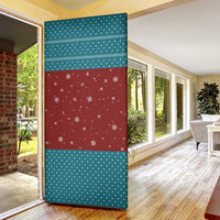 Christmas Guitar Door Cover with Santa Hats Trees Snowflakes and Musical Pattern - Wonder Print Shop