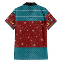 Christmas Guitar Family Matching Mermaid Dress and Hawaiian Shirt with Santa Hats Trees Snowflakes and Musical Pattern - Wonder Print Shop