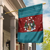 Christmas Guitar Garden Flag with Santa Hats Trees Snowflakes and Musical Pattern - Wonder Print Shop