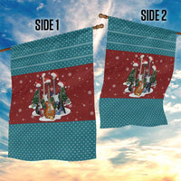 Christmas Guitar Garden Flag with Santa Hats Trees Snowflakes and Musical Pattern - Wonder Print Shop