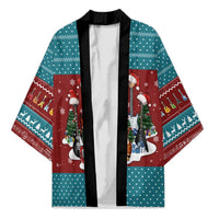 Christmas Guitar Kimono with Santa Hats Trees Snowflakes and Musical Pattern - Wonder Print Shop