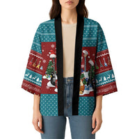 Christmas Guitar Kimono with Santa Hats Trees Snowflakes and Musical Pattern - Wonder Print Shop