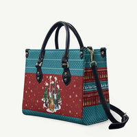 Christmas Guitar Leather Bag with Santa Hats Trees Snowflakes and Musical Pattern - Wonder Print Shop