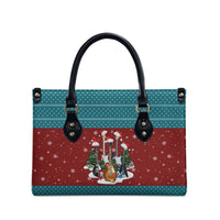 Christmas Guitar Leather Bag with Santa Hats Trees Snowflakes and Musical Pattern - Wonder Print Shop