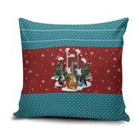 Christmas Guitar Pillow Cover with Santa Hats Trees Snowflakes and Musical Pattern - Wonder Print Shop