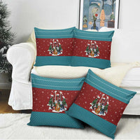 Christmas Guitar Pillow Cover with Santa Hats Trees Snowflakes and Musical Pattern - Wonder Print Shop