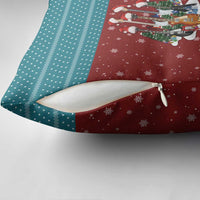 Christmas Guitar Pillow Cover with Santa Hats Trees Snowflakes and Musical Pattern - Wonder Print Shop