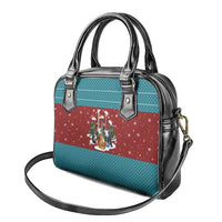 Christmas Guitar Shoulder Handbag with Santa Hats Trees Snowflakes and Musical Pattern - Wonder Print Shop