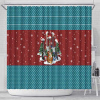 Christmas Guitar Shower Curtain with Santa Hats Trees Snowflakes and Musical Pattern - Wonder Print Shop