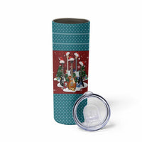 Christmas Guitar Skinny Tumbler with Santa Hats Trees Snowflakes and Musical Pattern - Wonder Print Shop