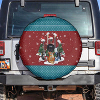Christmas Guitar Spare Tire Cover with Santa Hats Trees Snowflakes and Musical Pattern - Wonder Print Shop