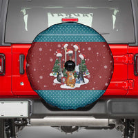 Christmas Guitar Spare Tire Cover with Santa Hats Trees Snowflakes and Musical Pattern - Wonder Print Shop