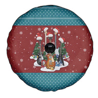 Christmas Guitar Spare Tire Cover with Santa Hats Trees Snowflakes and Musical Pattern - Wonder Print Shop