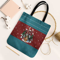 Christmas Guitar Tote Bag with Santa Hats Trees Snowflakes and Musical Pattern - Wonder Print Shop