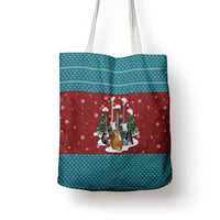 Christmas Guitar Tote Bag with Santa Hats Trees Snowflakes and Musical Pattern - Wonder Print Shop