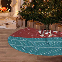 Christmas Guitar Tree Skirt with Santa Hats Trees Snowflakes and Musical Pattern - Wonder Print Shop
