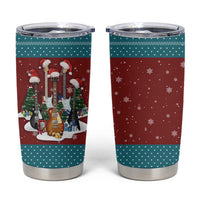 Christmas Guitar Tumbler Cup with Santa Hats Trees Snowflakes and Musical Pattern - Wonder Print Shop