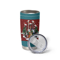 Christmas Guitar Tumbler Cup with Santa Hats Trees Snowflakes and Musical Pattern - Wonder Print Shop