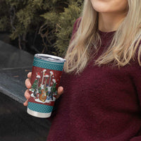 Christmas Guitar Tumbler Cup with Santa Hats Trees Snowflakes and Musical Pattern - Wonder Print Shop