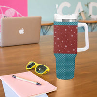 Christmas Guitar Tumbler With Handle with Santa Hats Trees Snowflakes and Musical Pattern - Wonder Print Shop