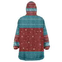 Christmas Guitar Wearable Blanket Hoodie with Santa Hats Trees Snowflakes and Musical Pattern - Wonder Print Shop