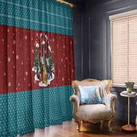 Christmas Guitar Window Curtain with Santa Hats Trees Snowflakes and Musical Pattern - Wonder Print Shop