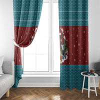 Christmas Guitar Window Curtain with Santa Hats Trees Snowflakes and Musical Pattern - Wonder Print Shop
