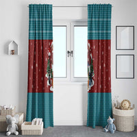 Christmas Guitar Window Curtain with Santa Hats Trees Snowflakes and Musical Pattern - Wonder Print Shop