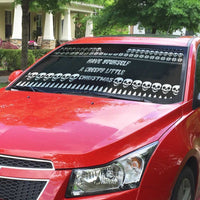 Creepy Christmas Auto Sun Shade with Skulls Trees and Gothic Holiday Pattern - Wonder Print Shop