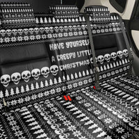 Creepy Christmas Back Car Seat Cover with Skulls Trees and Gothic Holiday Pattern - Wonder Print Shop