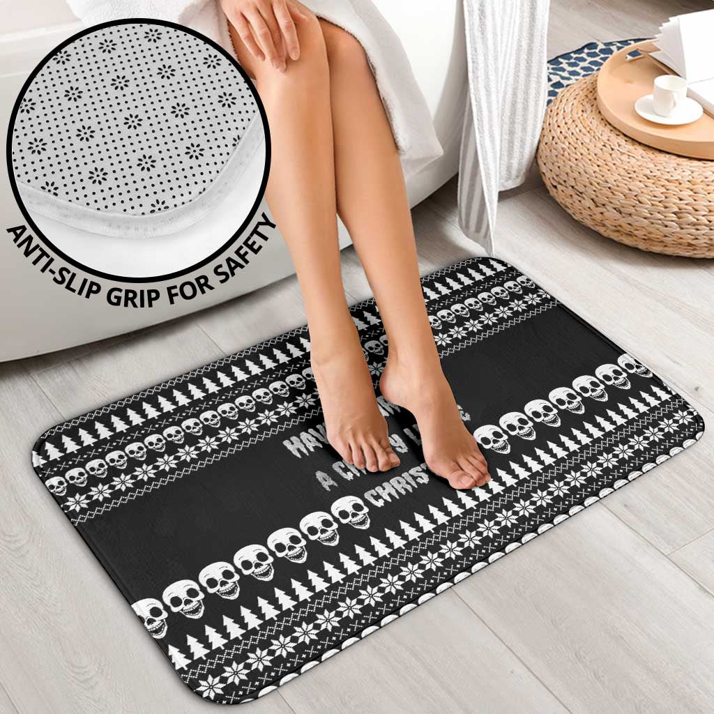 Creepy Christmas Bathroom Set with Skulls Trees and Gothic Holiday Pattern - Wonder Print Shop