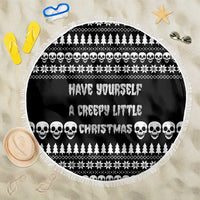 Creepy Christmas Beach Blanket with Skulls Trees and Gothic Holiday Pattern - Wonder Print Shop