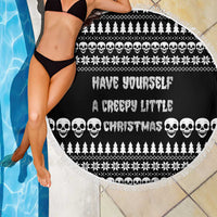 Creepy Christmas Beach Blanket with Skulls Trees and Gothic Holiday Pattern - Wonder Print Shop
