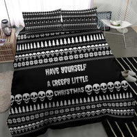 Creepy Christmas Bedding Set with Skulls Trees and Gothic Holiday Pattern - Wonder Print Shop