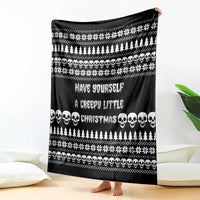 Creepy Christmas Blanket with Skulls Trees and Gothic Holiday Pattern - Wonder Print Shop
