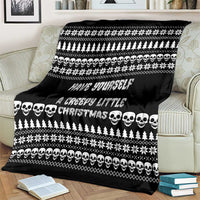 Creepy Christmas Blanket with Skulls Trees and Gothic Holiday Pattern - Wonder Print Shop