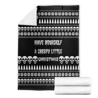 Creepy Christmas Blanket with Skulls Trees and Gothic Holiday Pattern - Wonder Print Shop