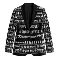 Creepy Christmas Blazer with Skulls Trees and Gothic Holiday Pattern - Wonder Print Shop