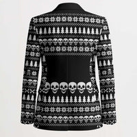 Creepy Christmas Blazer with Skulls Trees and Gothic Holiday Pattern - Wonder Print Shop
