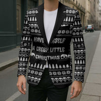 Creepy Christmas Blazer with Skulls Trees and Gothic Holiday Pattern - Wonder Print Shop