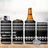 Creepy Christmas 4 in 1 Can Cooler Tumbler with Skulls Trees and Gothic Holiday Pattern - Wonder Print Shop
