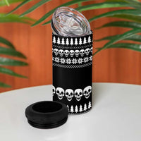 Creepy Christmas 4 in 1 Can Cooler Tumbler with Skulls Trees and Gothic Holiday Pattern - Wonder Print Shop