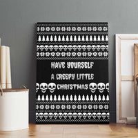 Creepy Christmas Canvas Wall Art with Skulls Trees and Gothic Holiday Pattern - Wonder Print Shop