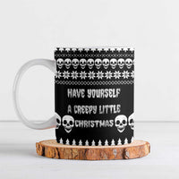 Creepy Christmas Ceramic Mug with Skulls Trees and Gothic Holiday Pattern - Wonder Print Shop