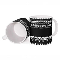 Creepy Christmas Ceramic Mug with Skulls Trees and Gothic Holiday Pattern - Wonder Print Shop