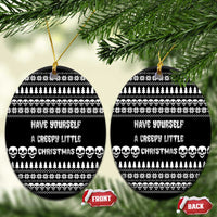 Creepy Christmas Ceramic Ornament with Skulls Trees and Gothic Holiday Pattern - Wonder Print Shop
