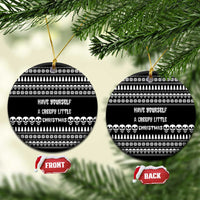 Creepy Christmas Ceramic Ornament with Skulls Trees and Gothic Holiday Pattern - Wonder Print Shop